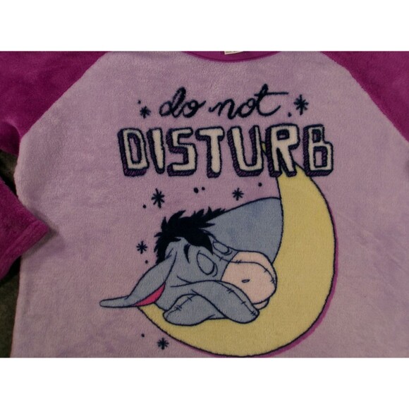 Disney Pajama Top Womens 2X Lavender Eeyore Do Not Disturb Plush Sleepwear - Picture 2 of 9